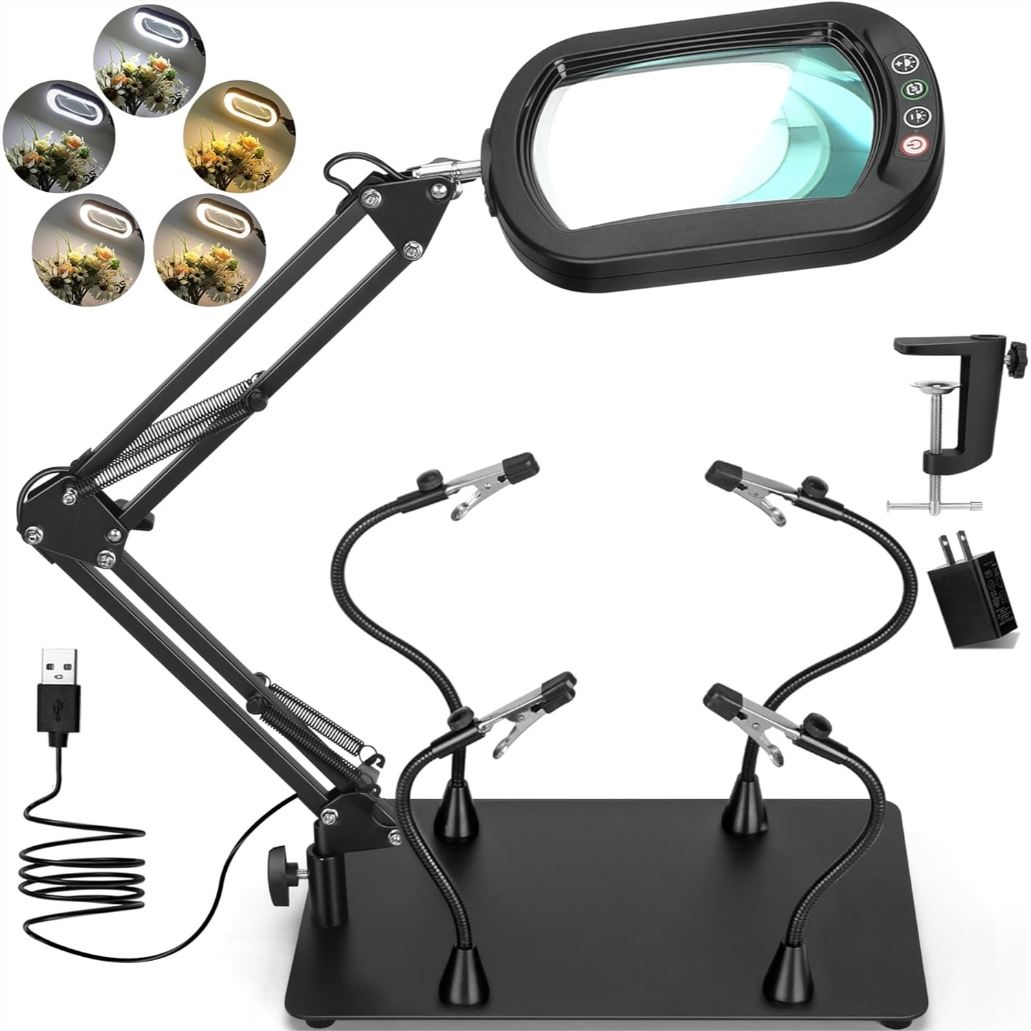 Electronics Repair Images - Soldering Station with 10X Magnifying Glass