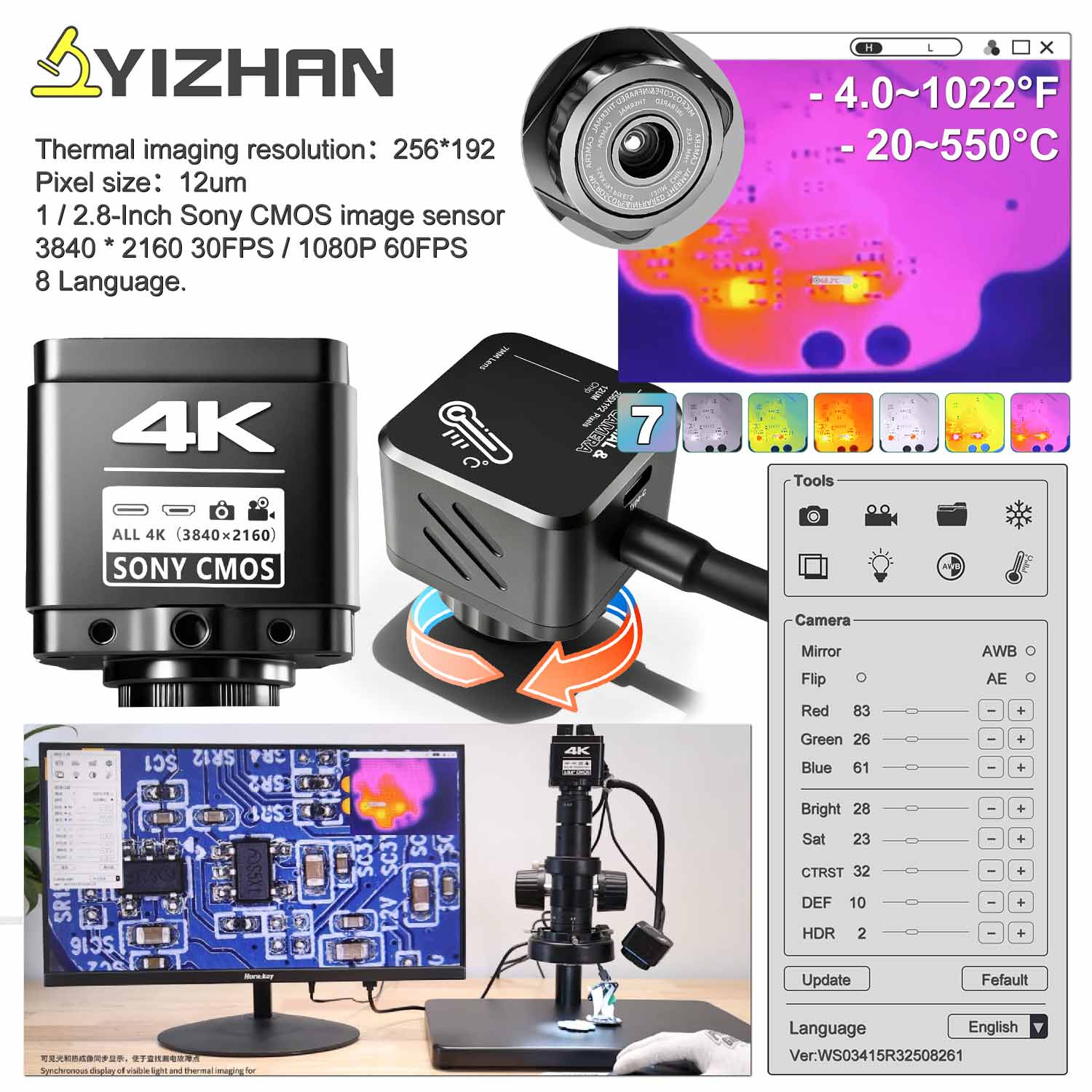 YIZHAN Thermal Imager 4k Elect - Electronics Repair Images avis et prix
